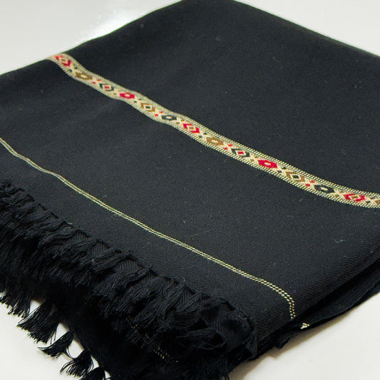 Classic Black Wool Shawl – Soft & Stylish