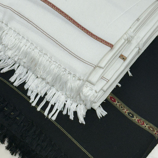Elegant Dual-Tone Shawl – White & Black | Soft, Lightweight & Stylish